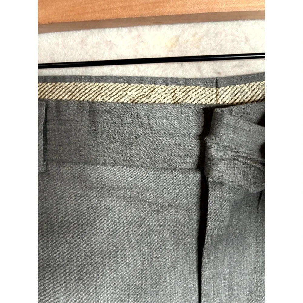 Angelico Biella Dress Pants Men 36 Gray Wool Rolled Hem Straight Business Formal